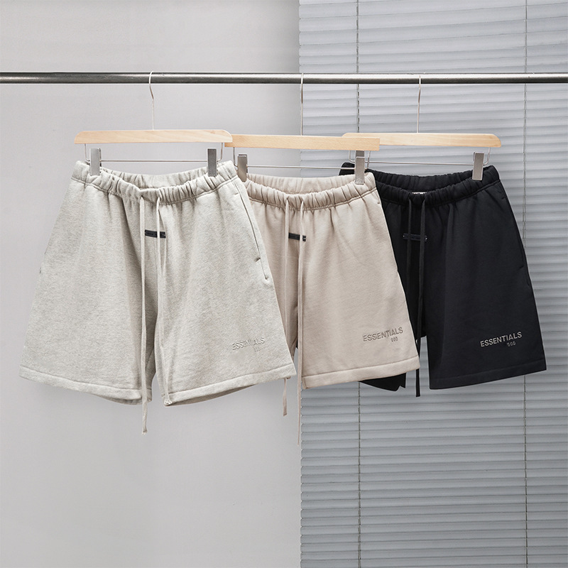Ss25 Cross-Border Version Essentials Brushed Silver Silicone Fog Unisex Loose Casual Shorts Five-Point Pants