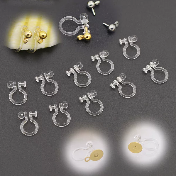 Japanese and Korean Hot Selling Earring Accessories Resin Ear Clip U-Shaped Clip Kidsren's Non-Pierced Earrings Modified Ear Clip Accessories Wholesale