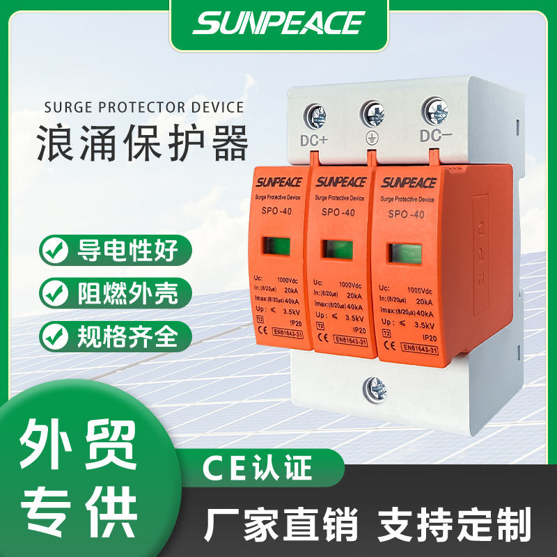 浪涌保护器避雷2P电源防雷器20KA40KA家用防雷击电涌500V过流