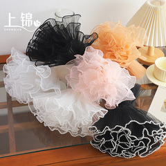 White ruffle tulle, floral arrangement crinkled tulle, glass tulle, flower wrapping mesh—perfect for fresh flower packaging and floral art supplies.