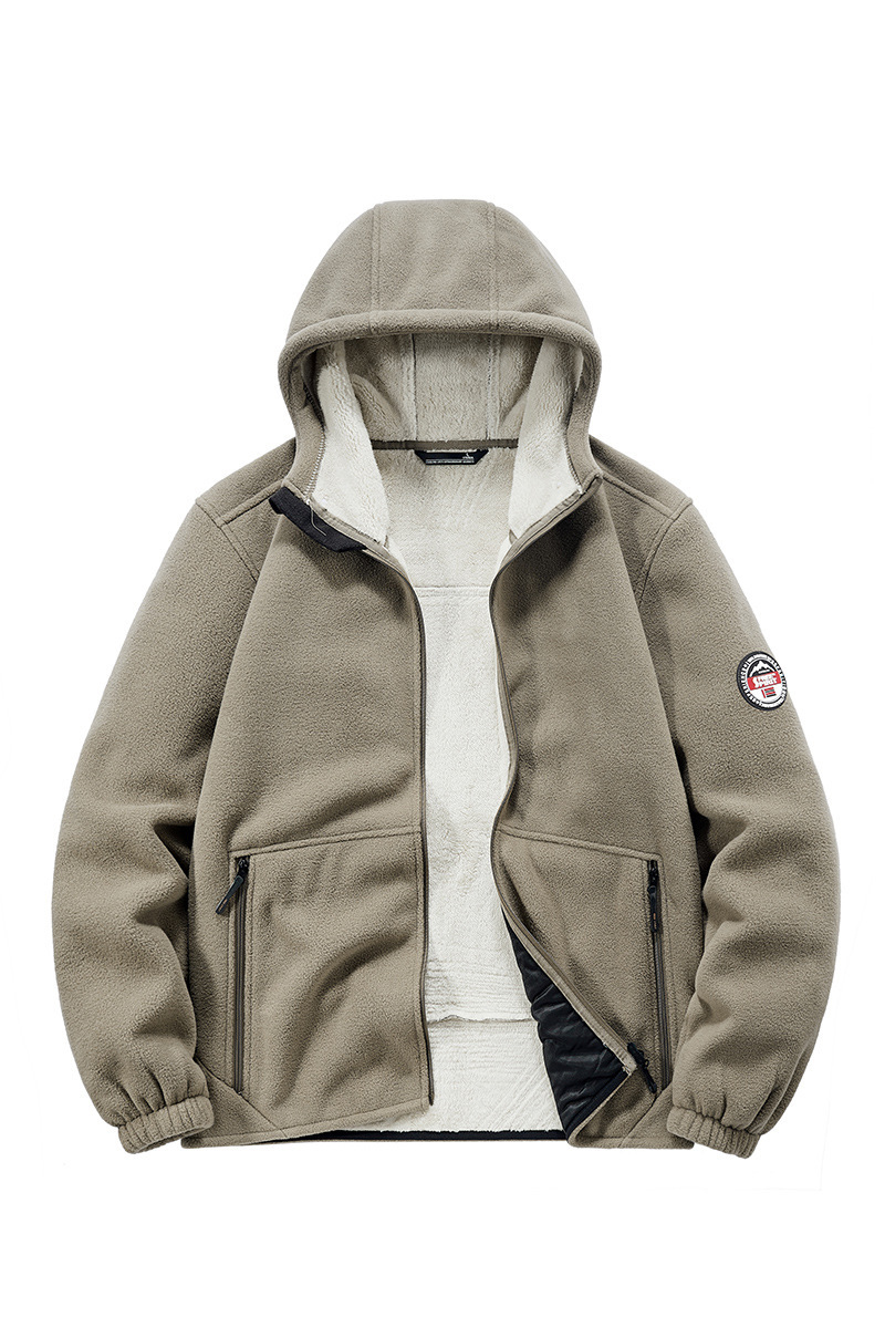 Giacca con cappuccio da uomo cappotto in cotone con pile_voghion.com