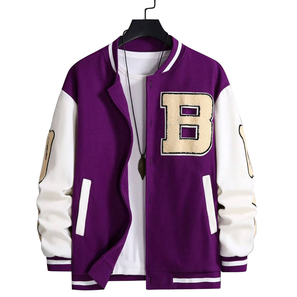 autumn/winter jacket, color blocking long sleeved hip-hop baseball suit, men's jacket_voghion.com