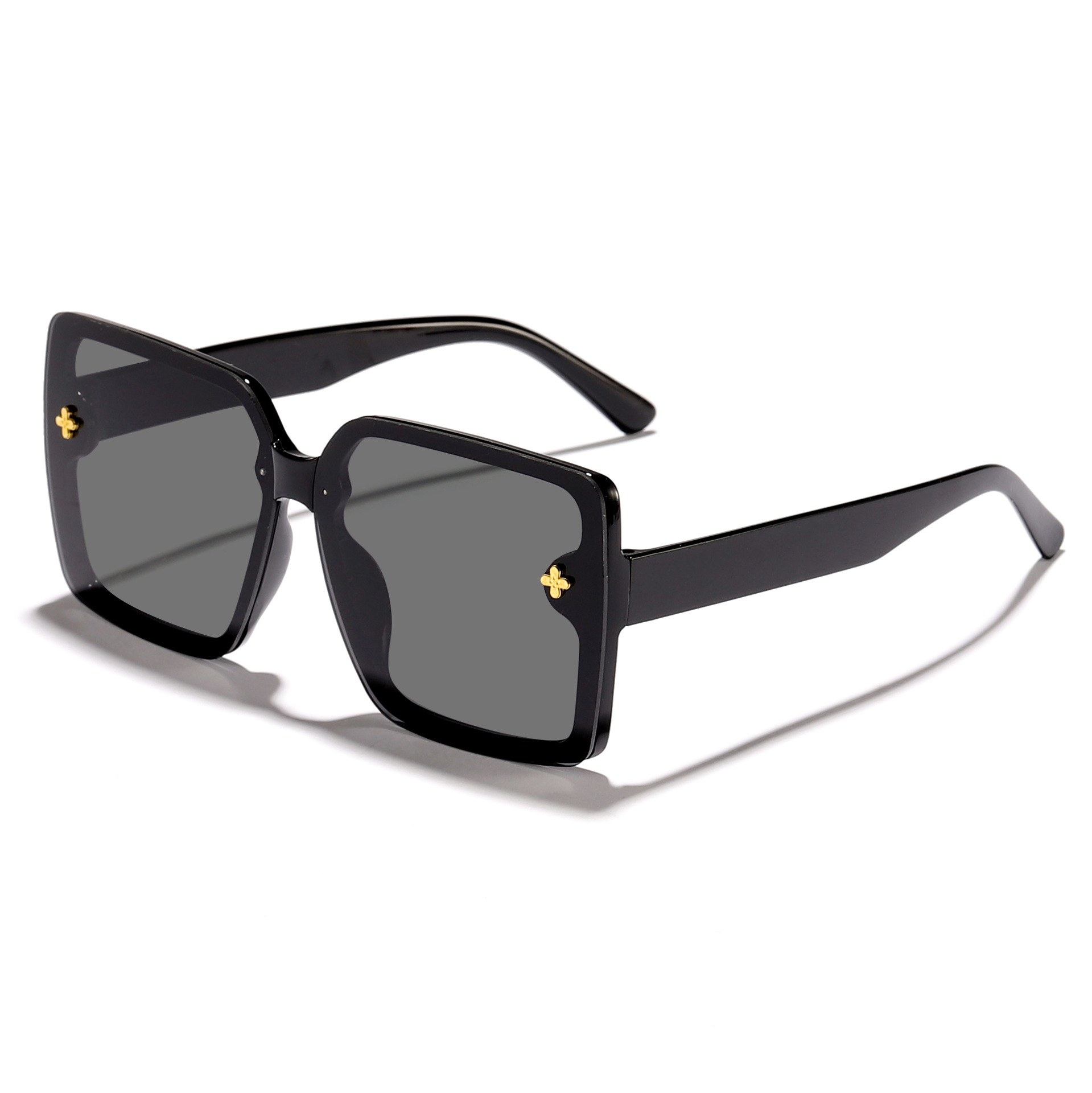 2024 Cross-border Europa y Estados Unidos nuevas gafas de sol pequeñas con cara de marco, gafas de sol de sombra al aire libre de película de PC de sentido avanzado, fotografía callejera personalizada