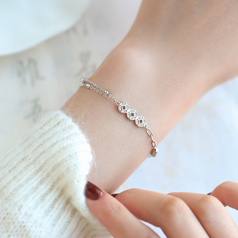 925 Silver Plated Copper Bracelet Women's Niche Year of the Rabbit Girlfriend Bracelet Light Luxury Autumn and Winter Ornaments 925 Silver Plated Copper Bracelet Women's Niche Year of the Rabbit Girlfriend Bracelet Light Luxury Autumn and Winter Ornaments