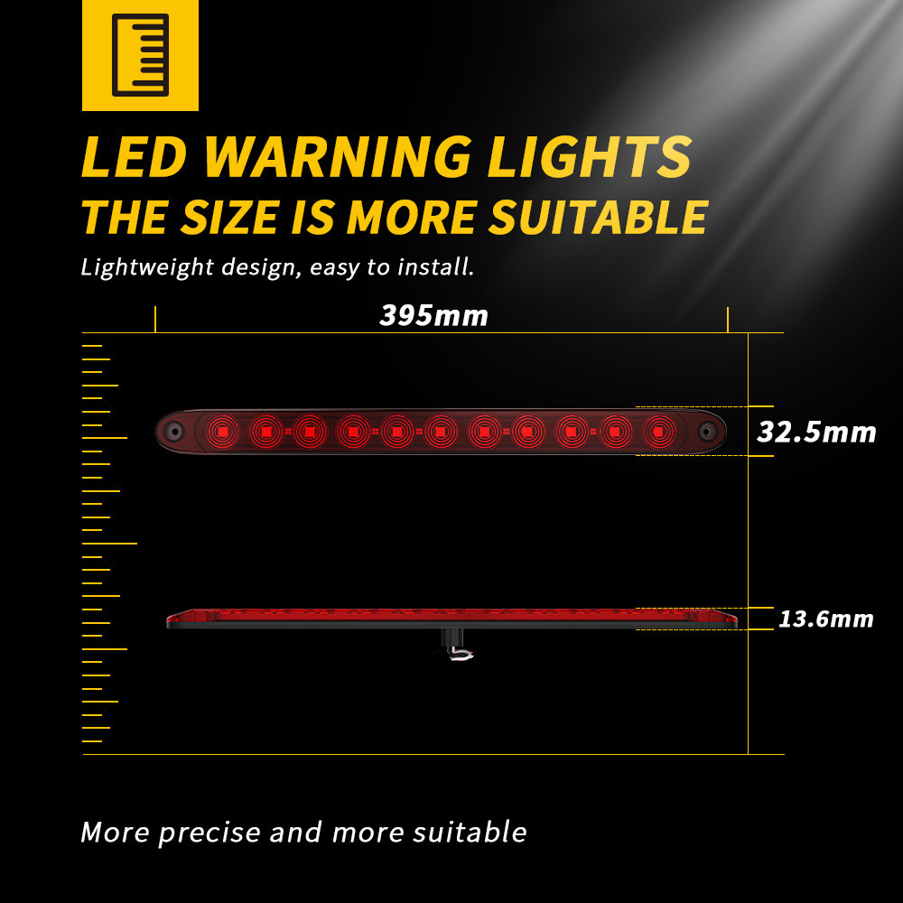 Suitable for Truck Tail Lights 11Led High Brake Lights 12V Turn Signal Lights Modified Long Tail Lights Red Light