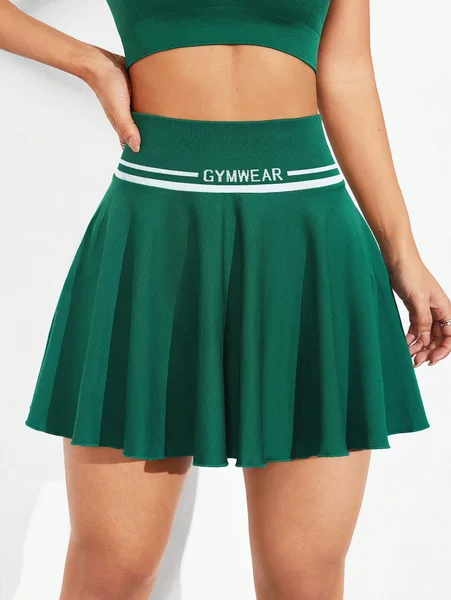 Spring Cross-Border New Tennis Skirt Badminton Skirt Seamless Knitted Tennis Wear Yoga Skirt Short Sports Skirt