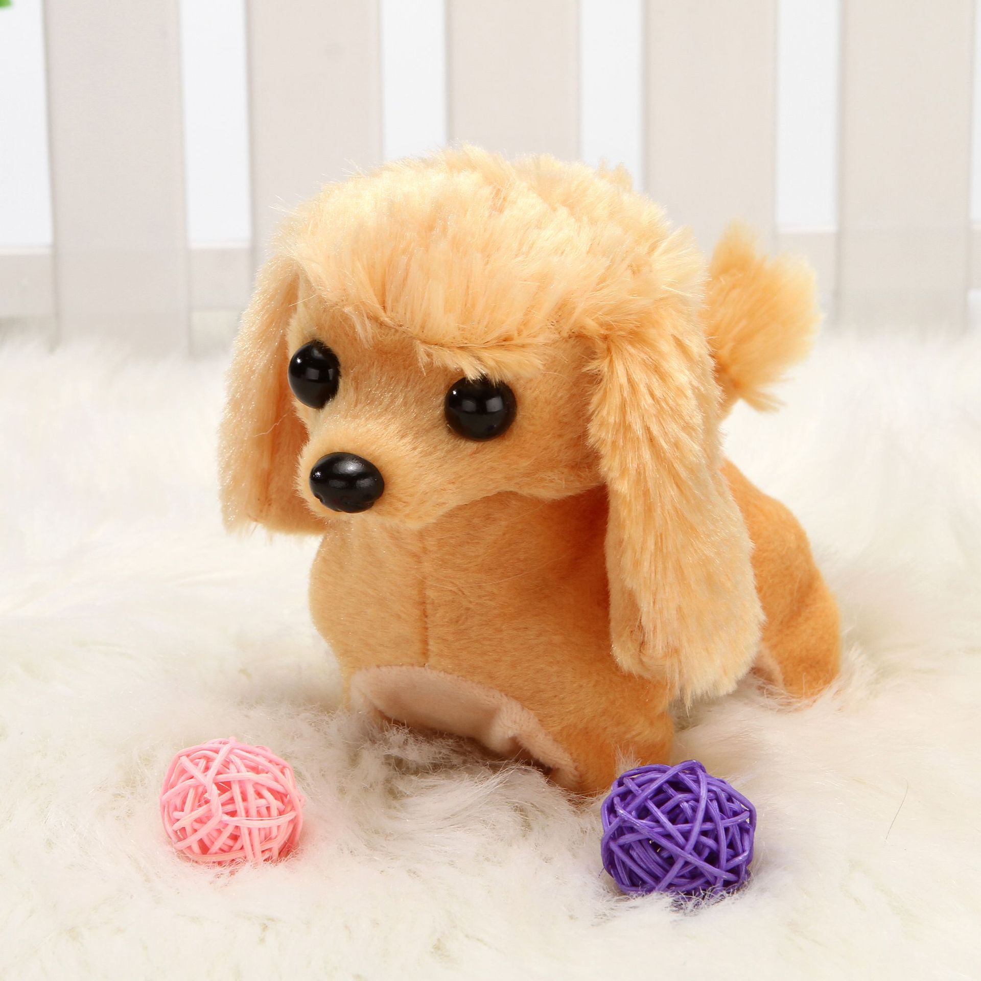 Juguete de simulación para niños perro eléctrico 1-3 peluche conejito gato mascota puesto peluche electrónico para mascotas