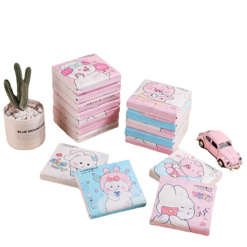 Three-layer children's student bag portable printed tissue paper raw wood pulp wet and dry factory wholesale