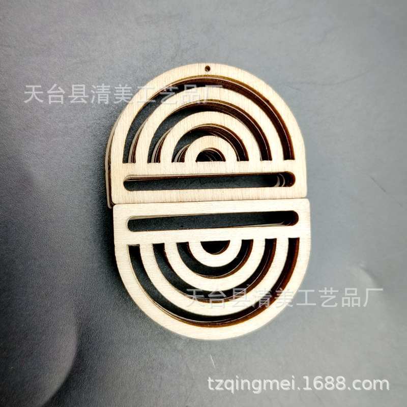 4*2,8 cm de madera álamo arco iris madera chip con agujero/sin agujero decorativo arco iris forma colgante 20 unidades un paquete