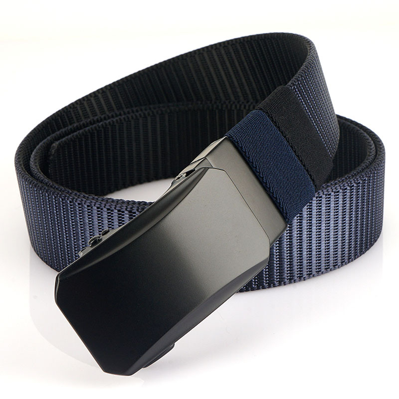 Nuevo 3,5 hebilla automática giratoria de doble cara de dos colores cinturón de nylon de los hombres simple cinturón de lona del todo fósforo cinturón de los pantalones