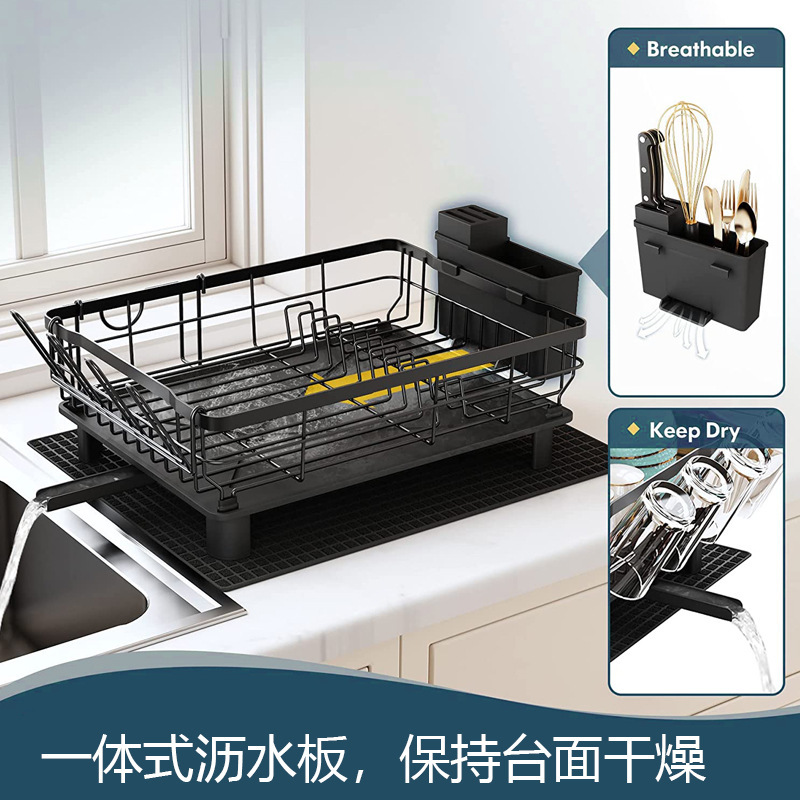 Estante de platos de cocina estante de almacenamiento sin perforación de fábrica venta directa de una sola capa de platos de almacenamiento de platos de mesa de piscina simple creatividad