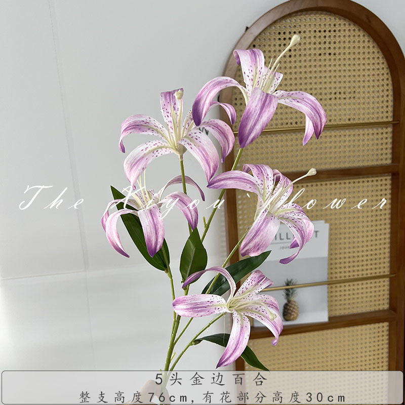 금빛 백합 5개 - 보라색