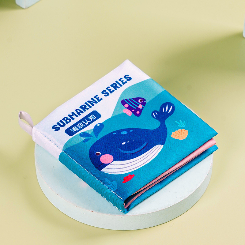 Libro de tela bilingüe para bebés, libro de tela tridimensional de educación temprana para bebés de 0 - 1 años de edad puede roer juguetes de rompecabezas
