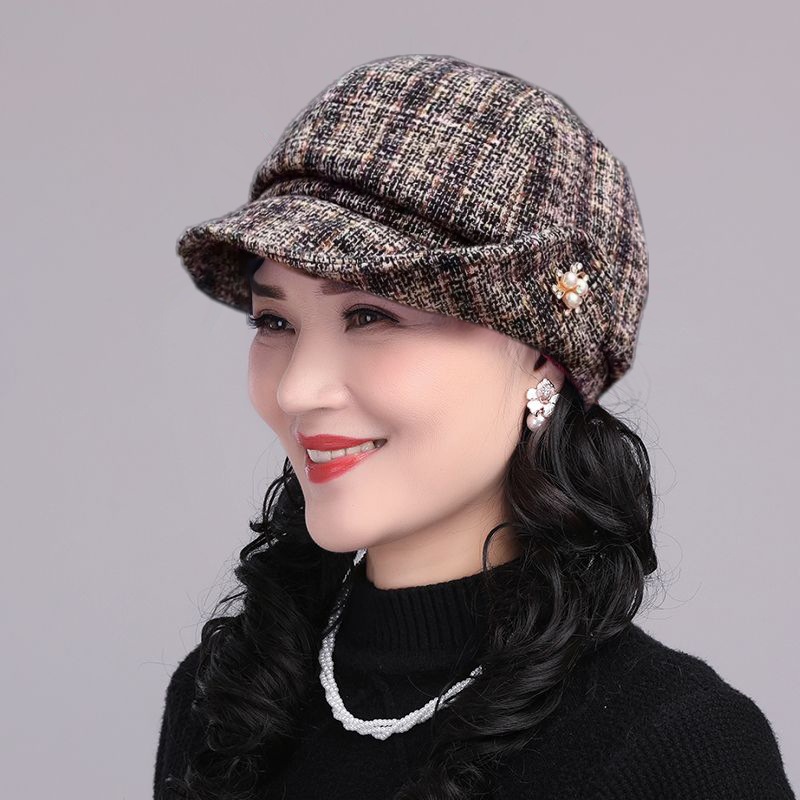 Stilvoller Woll-bucket-hat Für Ältere Damen, Dick Und Warm_voghion.com