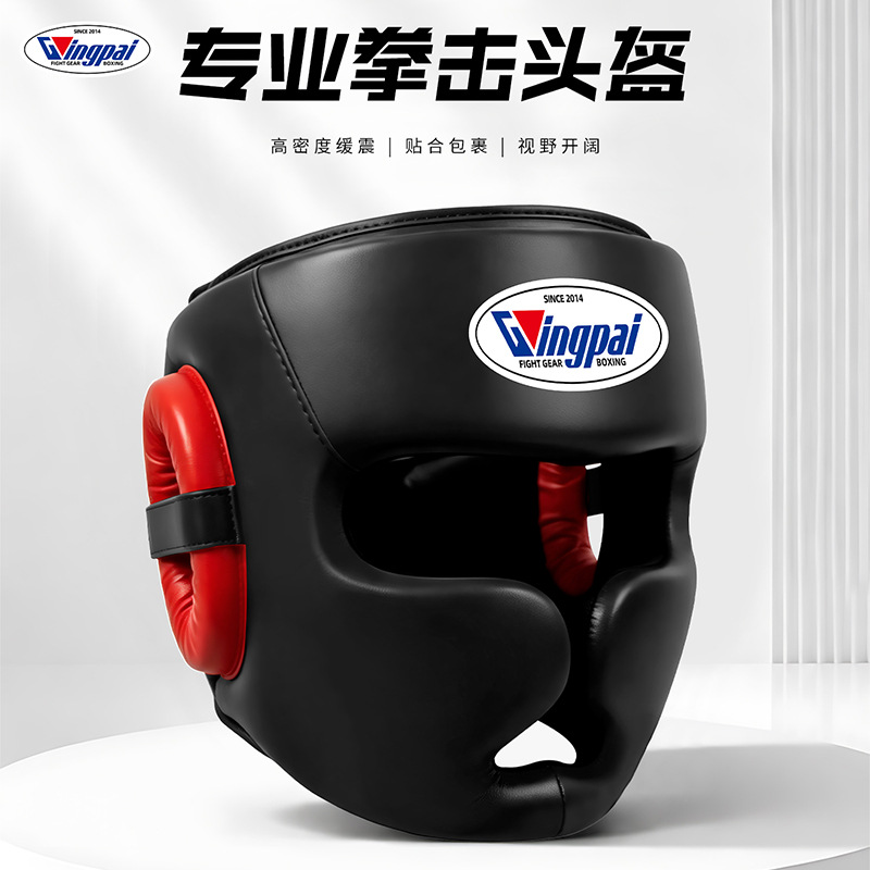 Children's Boxing Helmet, Adult Martial Arts Headgear, Muay Thai Training Full Protection Face Guard, Nose Bridge and Chin Protection, Thickened