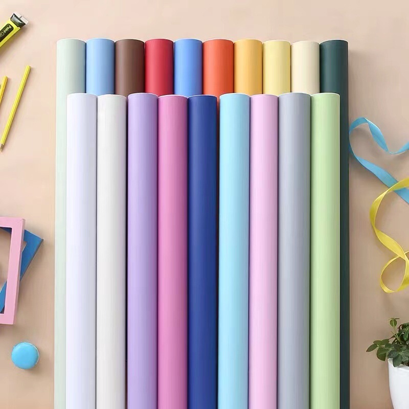 Wallpaper self-adhesive wholesale bedroom waterproof moisture-proof dormitory renovation stickers solid color white live background wall stickers wallpaper