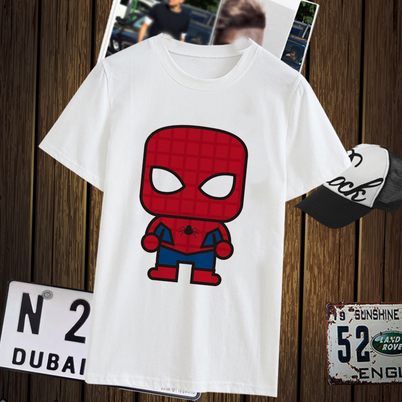 Q Hero 2021 New Men's Distinctive Short-sleeved T-shirt Loose Men's and Women's Couple's Summer Clothes Class Clothes Joint T-shirt New Style