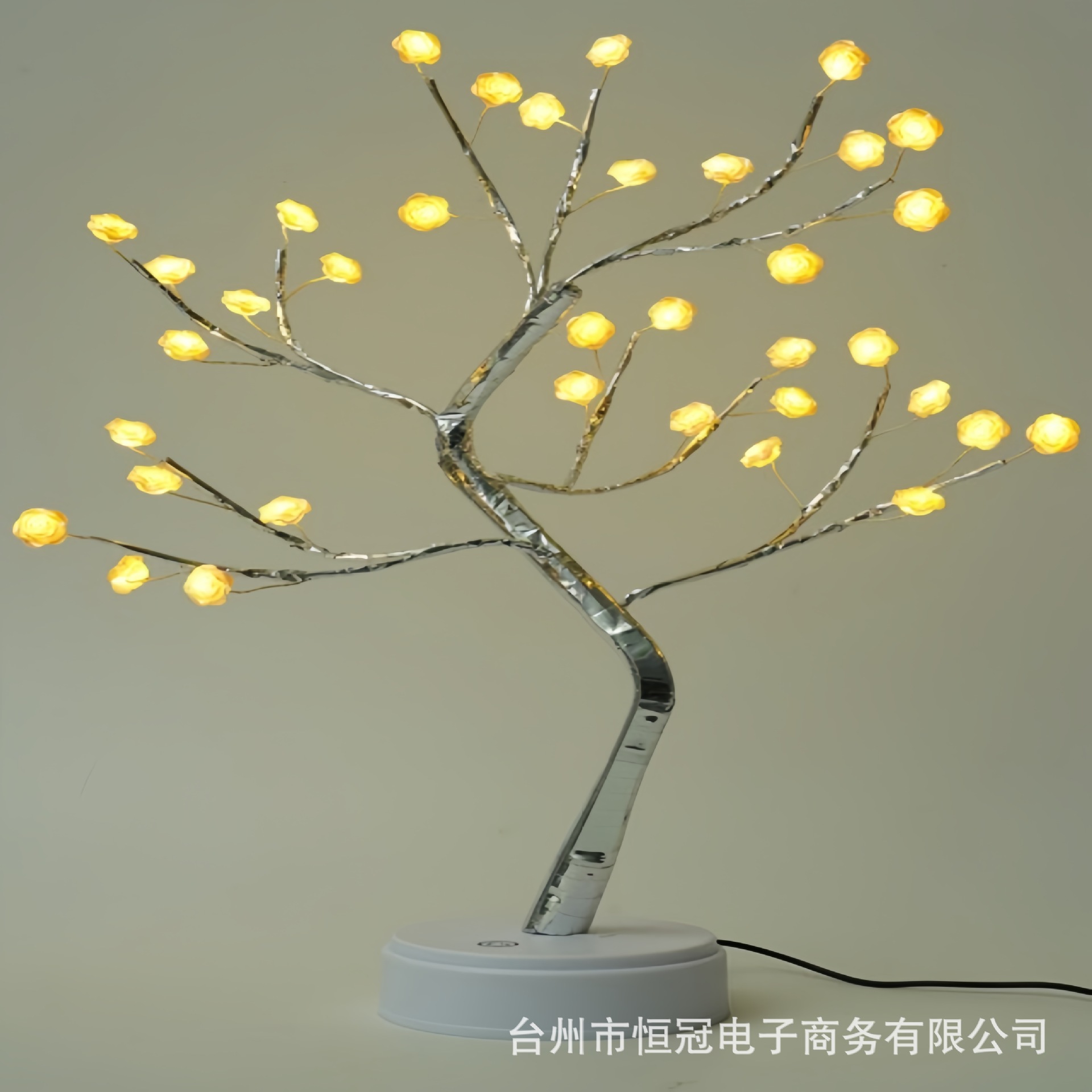 36L 아이보리 장미 나무 램프 [따뜻한 빛]