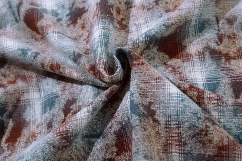 Herrenbekleidung Street Vintage Tie-Dye Plaid Loose Shirt Trendy Brandneues Jugend Casual All-Match-Shirt_voghion.com