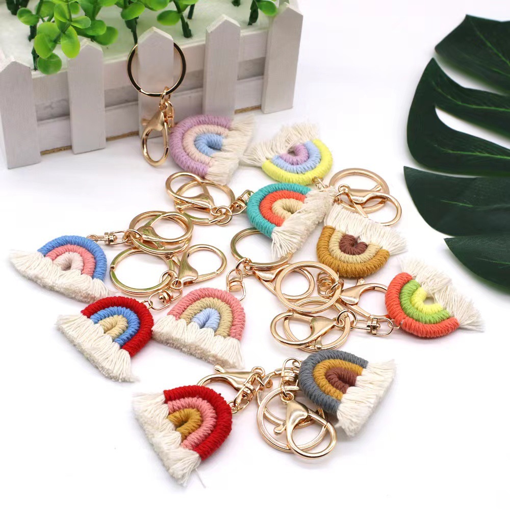 Brand woven rainbow bag handmade