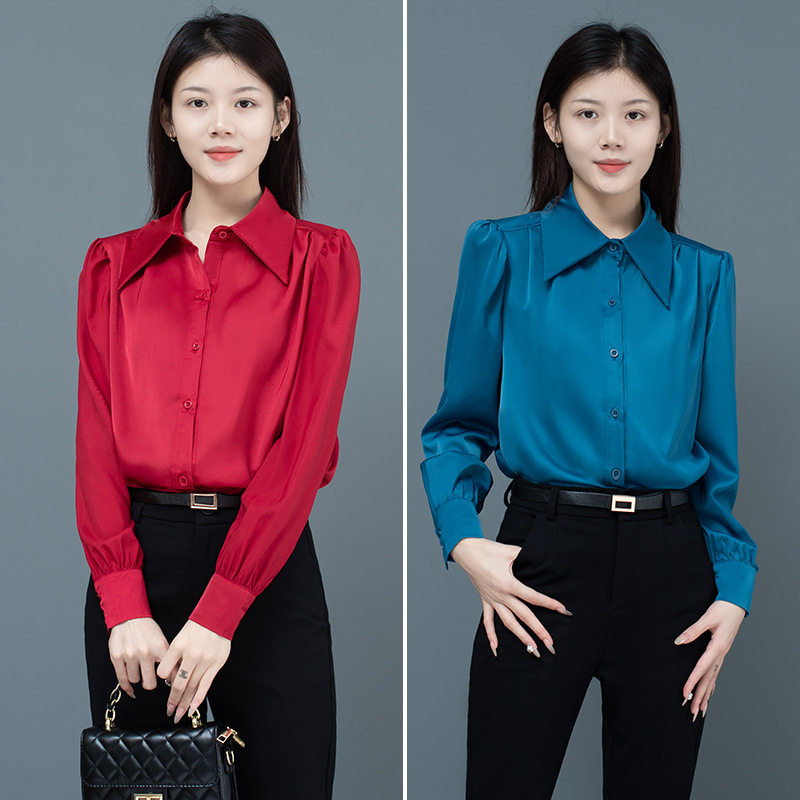 Cross-border e-commerce shirt women's spring, summer and autumn new long sleeve section temperament loose top Amazon foreign trade Wholesale