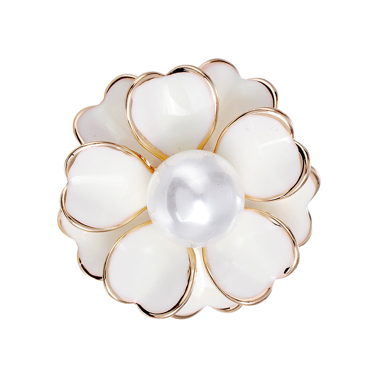 Classic Pearl Camellia Brooch For Women Handcrafted Floral Pin_voghion.com