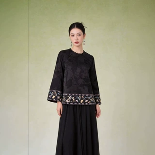 致橡树国风刺绣上衣B260679-T