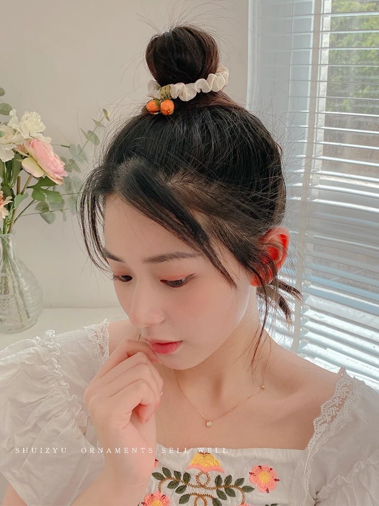 Women's Lady Fruit Cloth Glass Hair Tie display picture 5