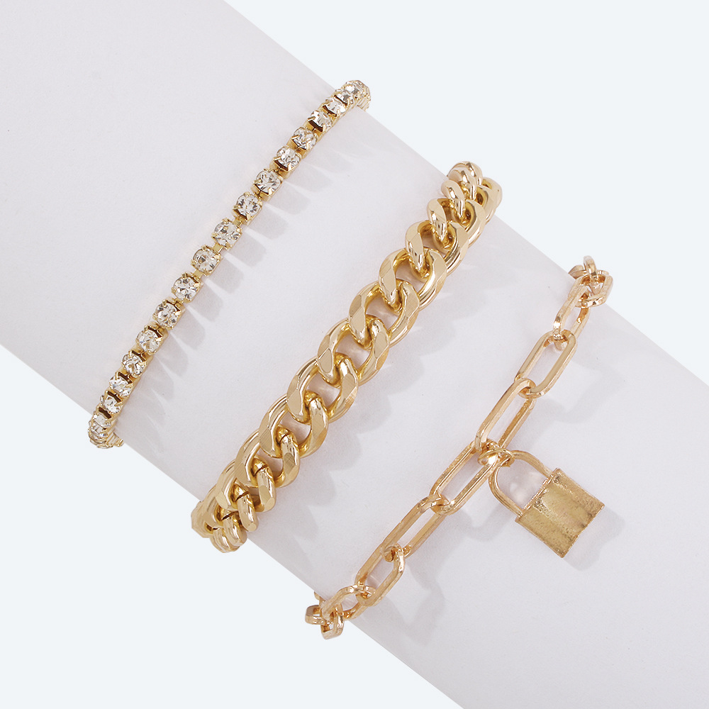 Fashion Lock Thick Bracelet Set display picture 9