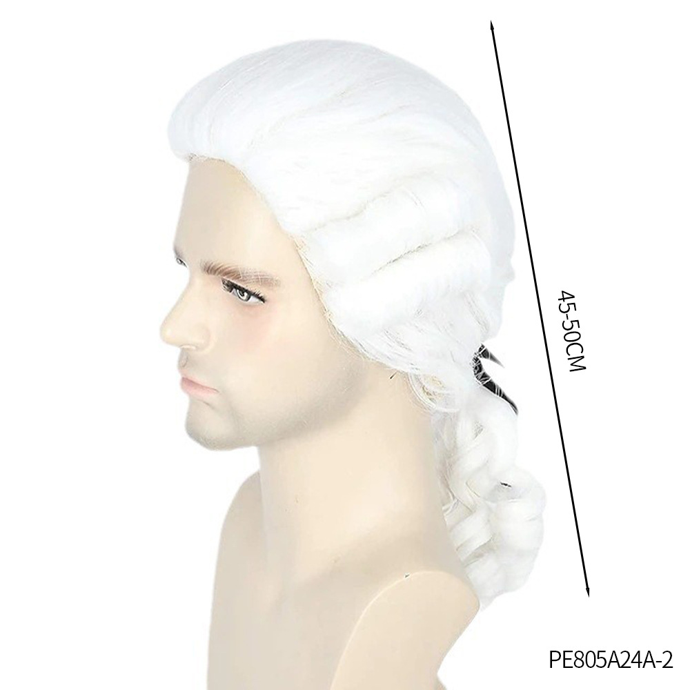 Carnaval divertido caballero americano abogado blanco juez peluca fiesta de baile festivo asesino cos peluca