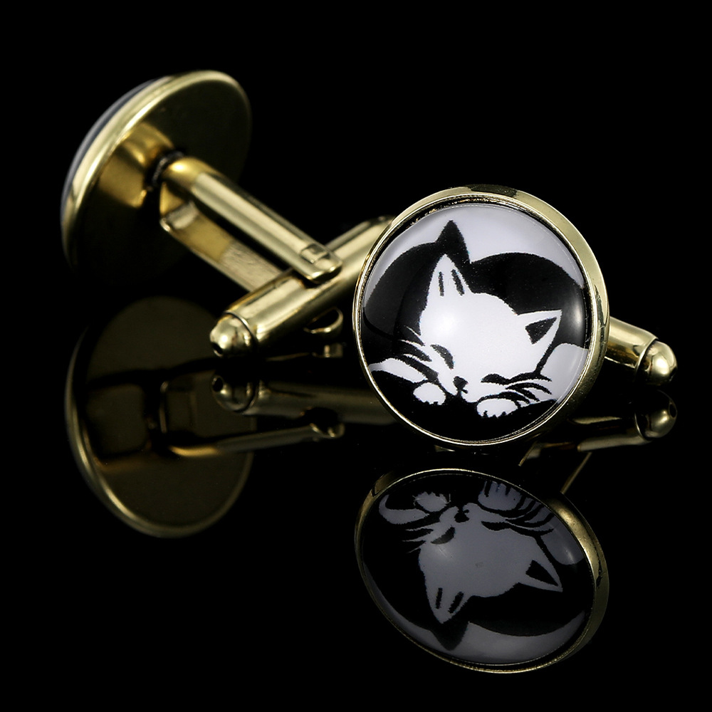 Gemelli da polso gatto accessori camicia uomo_voghion.com