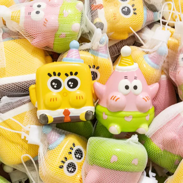 Wholesale net bag Paixing Spongebob Squarepants Kneading Slow Rebound Toy Frog Explosions Hand-held Even Decompression Free Shipping