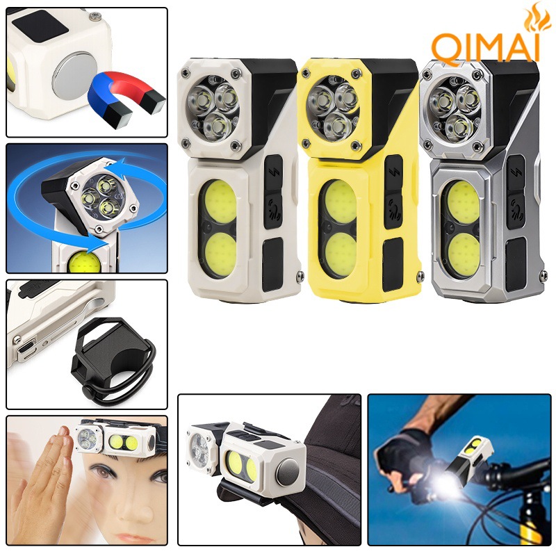 Neue, grenzüberschreitende, multifunktionale Hutclip-Leuchte mit Digitalanzeige, USB-Ladefunktion und Sensor, tragbar und um 90° biegbar_voghion.com