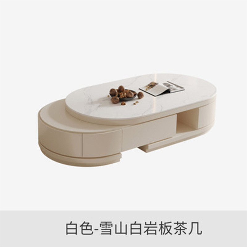 Tabla de té de roca de lujo ligera combinación de gabinete de televisión moderno y simple sala de estar tipo hogar pequeño gabinete de piso telescópico