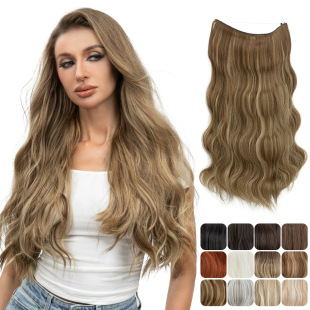 Manufacturer European and American Fashion Wig Women's Wig One-Piece Hair Piece Large Wavy Long Curly Hair Seamless Chemical Fiber Hair Extension Piece