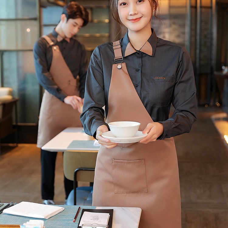 801酒店服务员工作服长袖中式餐厅餐饮饭店火锅店茶楼女