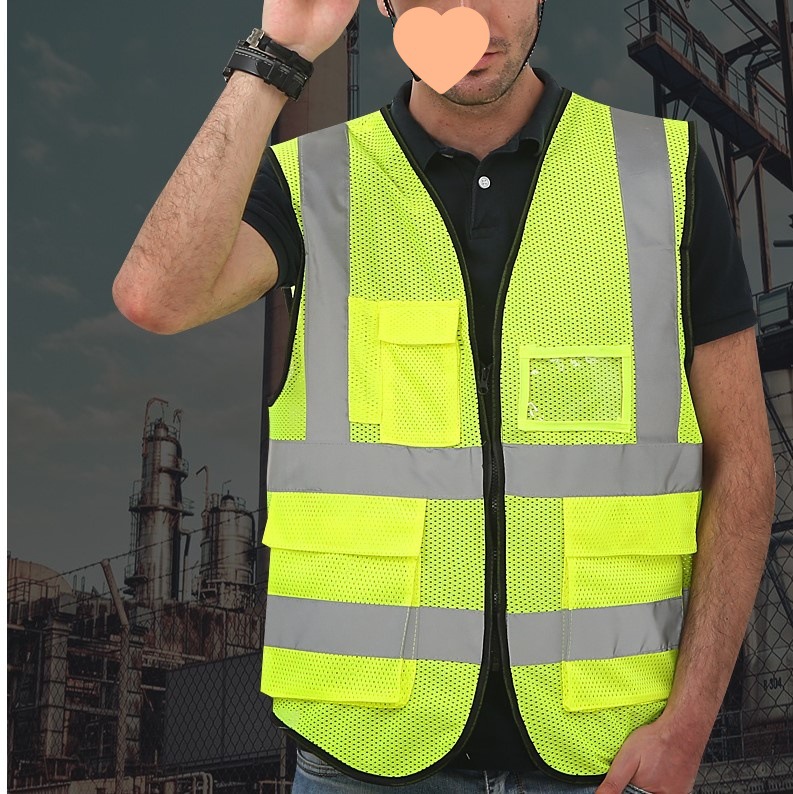 chaleco reflectante chaleco de construcción fluorescente sanitario trabajador construcción de seguridad nocturna ropa chaqueta de viaje nocturno fijo