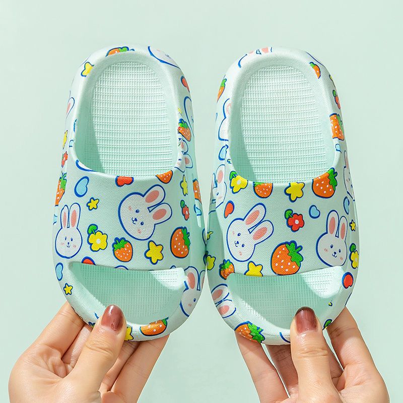 Zapatillas infantiles de dibujos animados para niñas oso baño antideslizante suave fondo integrado interior hogar niños verano zapatillas frescas