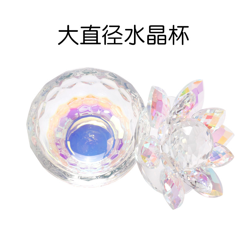 Nuevo estilo transfronterizo de alta calidad nail art bowknot taza de cristal cuadrada taza de lavado de lápices taza de cristal líquido