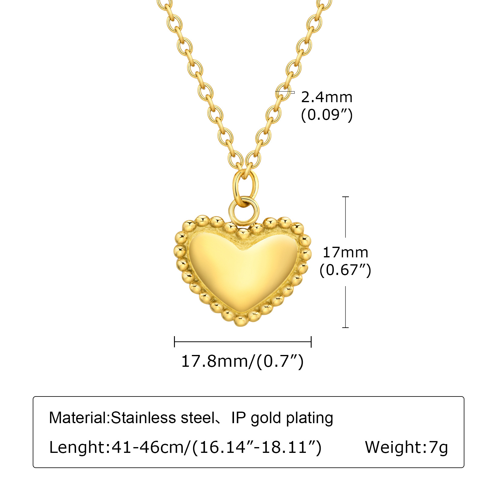 6g Weight 0.03µm Gold Plating Thickness Electroplated Gold Plating Process 18K Real Gold Plated Plating Material 201 Stainless Steel Pendant Material Necklace Classification 201 Stainless Steel Chain Material Paperclip Chain, cable chain Chain Type 1 Piece Quantity Daily Occasion 201 Stainless Steel Material Heart Shape Pattern Women's Gender Simple Style Style Inlay Craft Wholesale Jewelry Simple Style Heart Shape 201 Stainless Steel 304 Stainless Steel 316 Stainless Steel Zircon Inlay Locket Necklace 9