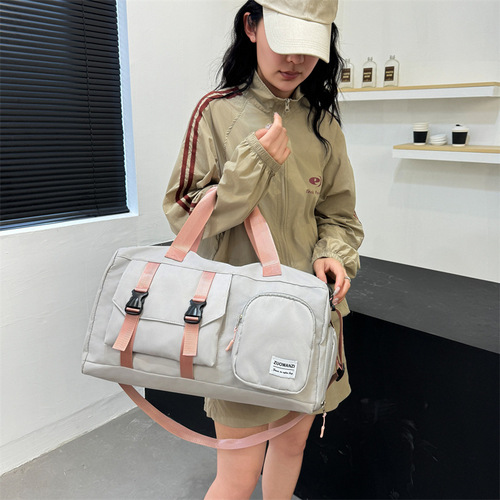Portable travel bag with large capacity backpack, suitable for men's business trips, luggage storage, sports and fitness, dry and wet separation, women's version