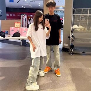 Summer Pure Cotton Short-Sleeved T-Shirt Couple Wear Lazy Style Loose Niche Design Tops for Men and Women Student Trendy Brand Class Uniforms