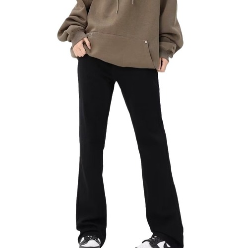 American Street High-Street Black Denim Straight-Leg Pants for Men and Women, National Trend Versatile Straight Leg Basic Slimming Pants