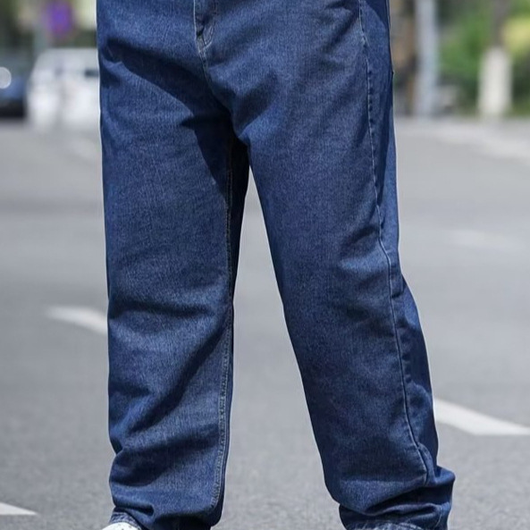 Summer Thin Men's Jeans Plus Size Loose Straight Fit for Big and Tall Men Wide-Leg Dad Stretch Pants