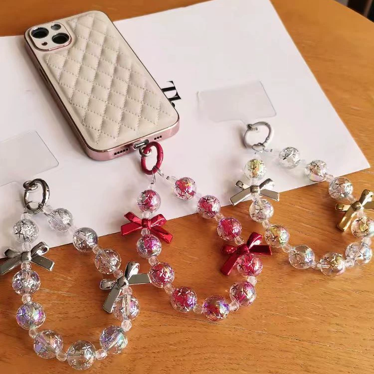 Beaded bracelet, mobile phone, fresh pendant with bow, keychain, accessory
