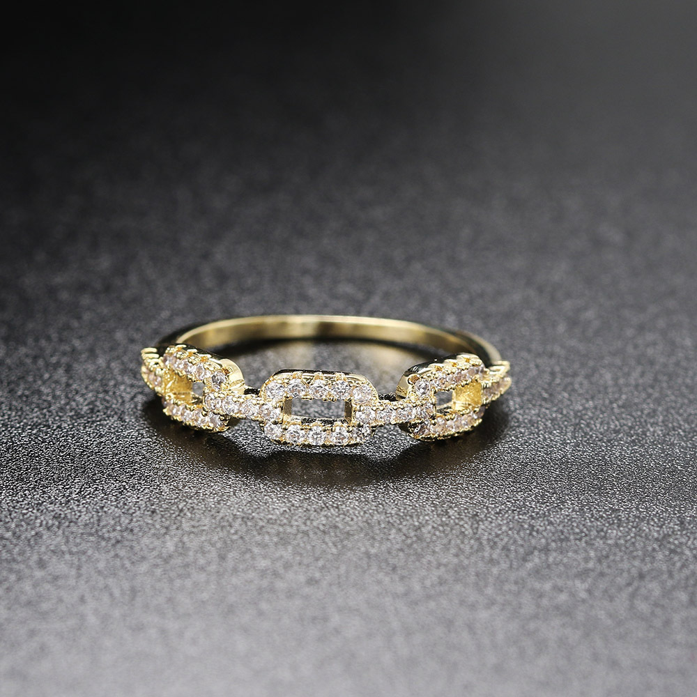 Fashion Geometric Copper Zircon Rings