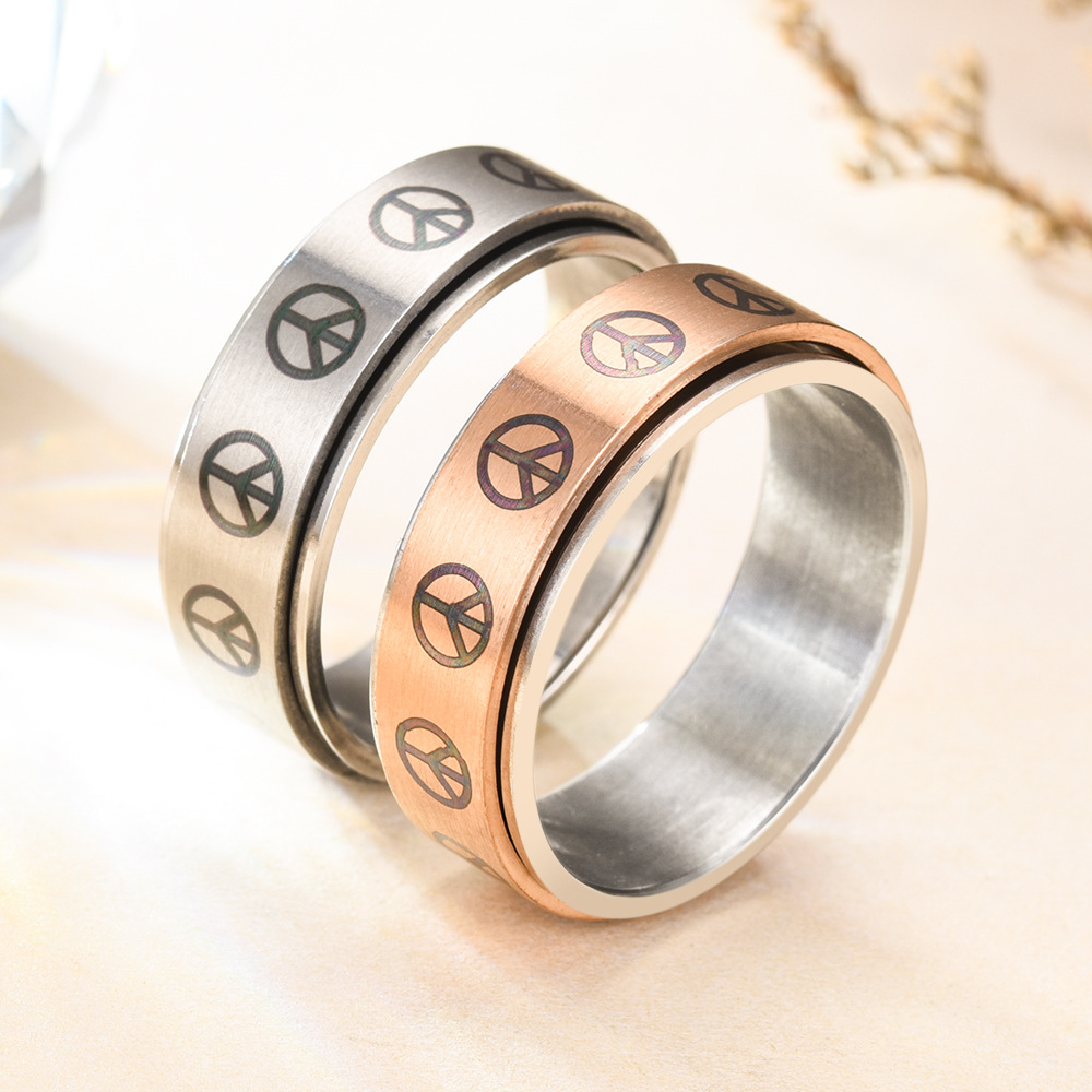 Stylish Fidget Ring For Anxiety Relief And Calm Spinning Motion_voghion.com