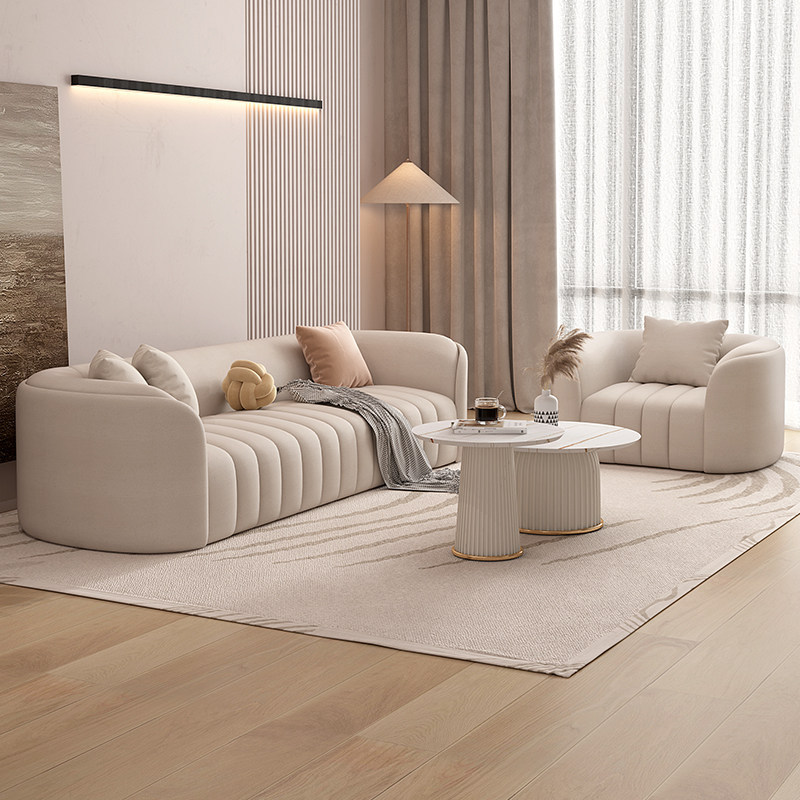 Sofá de sala de estar de lujo ligero tipo casa pequeña estilo de red de viento crema sala de recepción médica sala de belleza sala de descanso sofá mesa de té combinación image 3