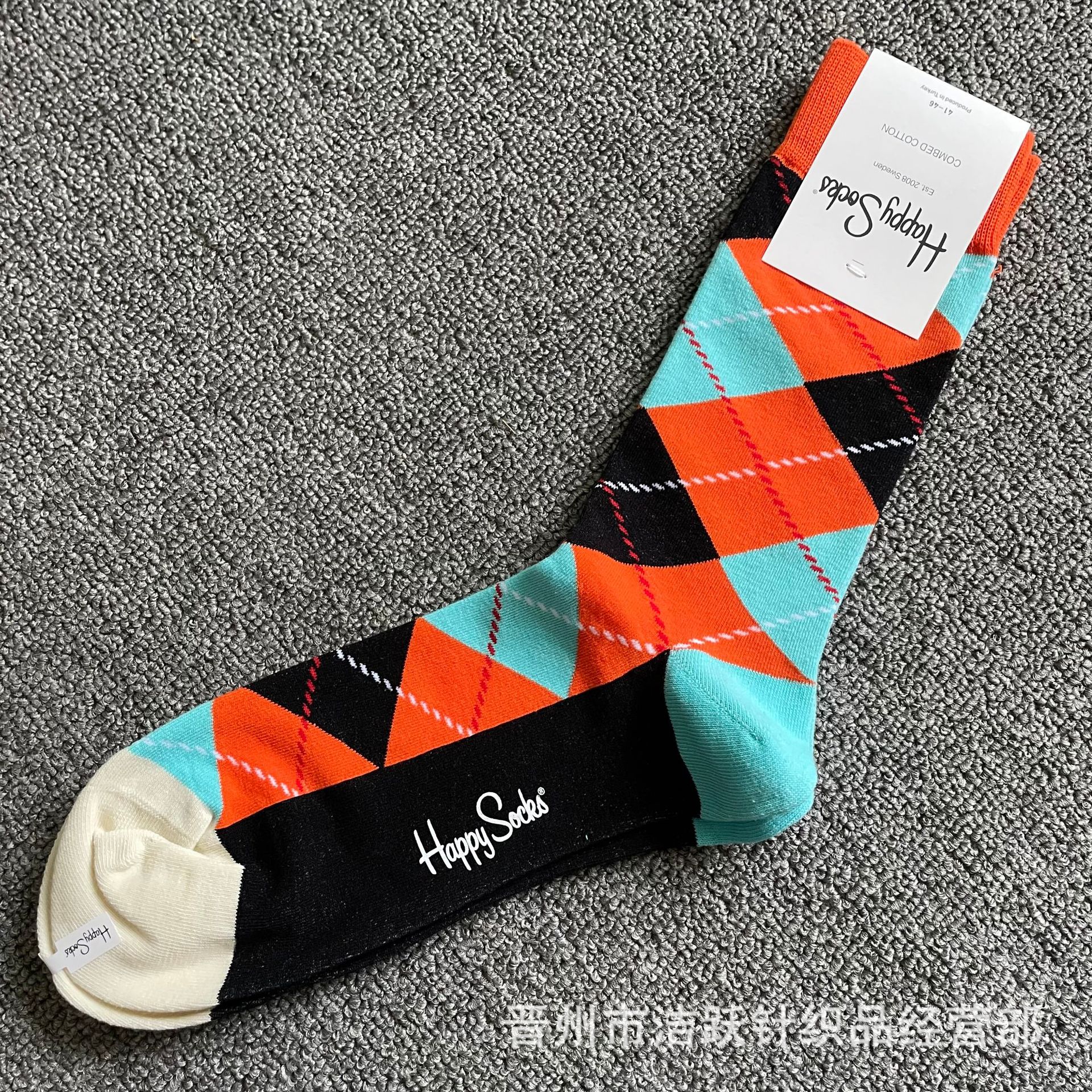 Happy socks新品高品质ハイレザー男性ソックススウェーデンコットンソックスファッションソックスカップルinsロング美脚ソックス