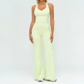7028 vest + 7028-2 wide-leg pants—lime green